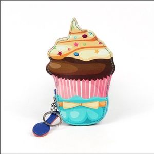 Cupcake Coin Bag with Key Ring, New